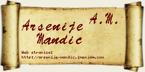 Arsenije Mandić vizit kartica